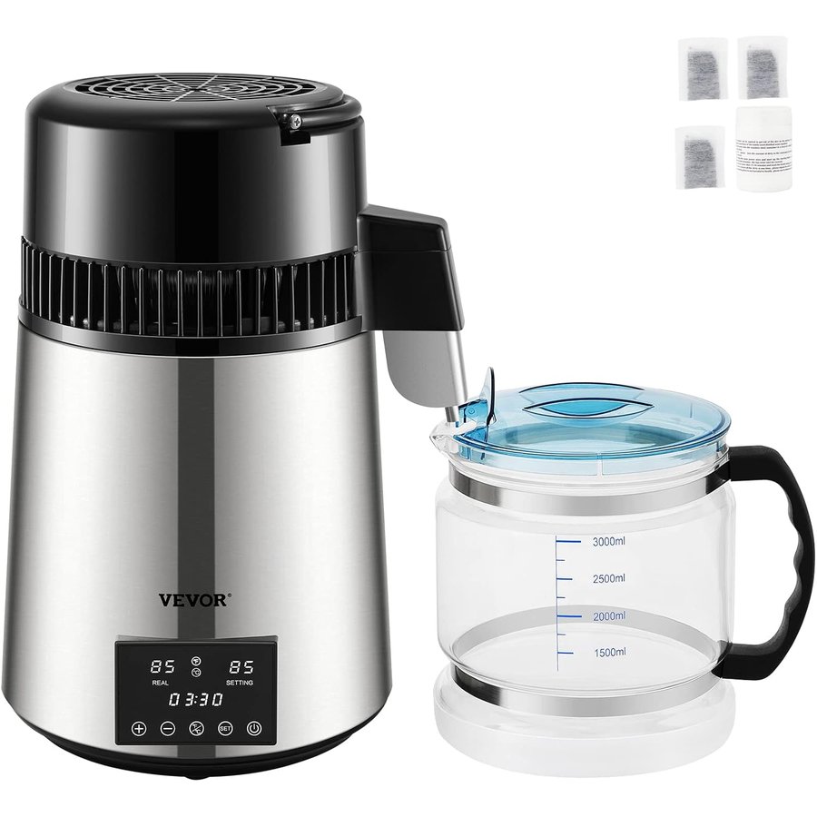 Destilador de agua VEVOR de 4 litros con jarra de vidrio
